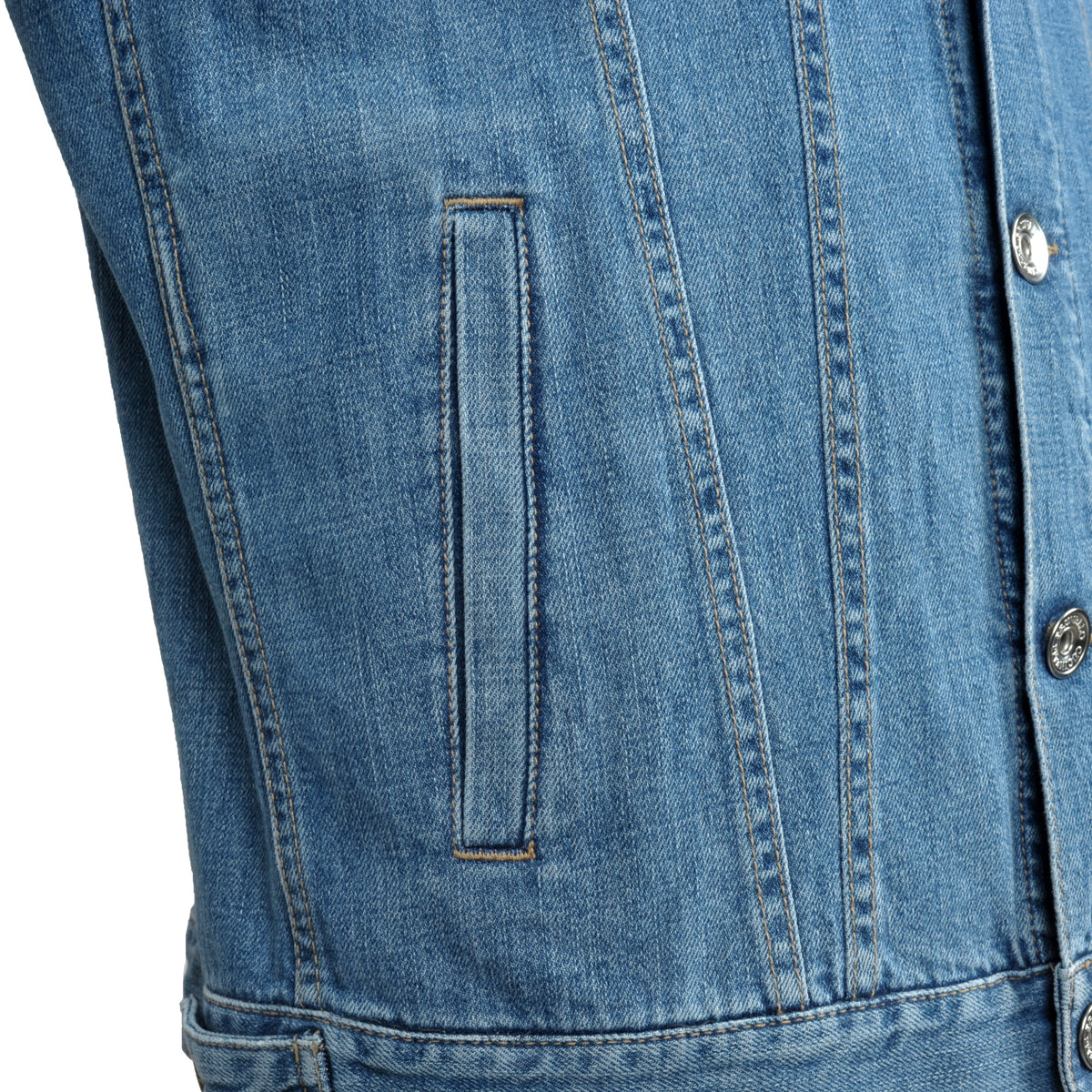 BRUNELLO CUCINELLI MEN'S LIGHT DENIM JACKET