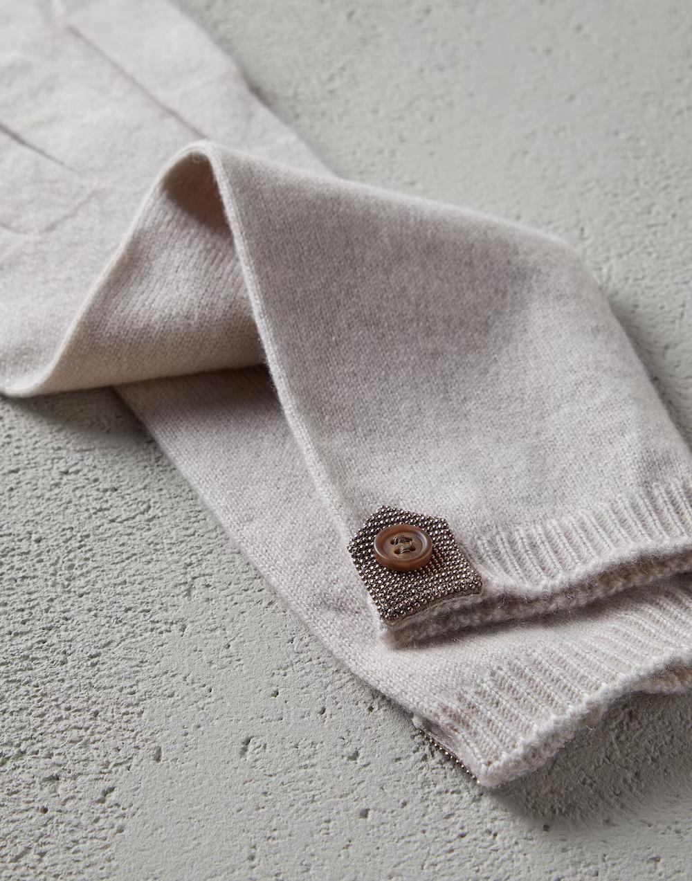 BRUNELLO CUCINELLI WOMEN'S PALE LONG KNIT GLOVES
