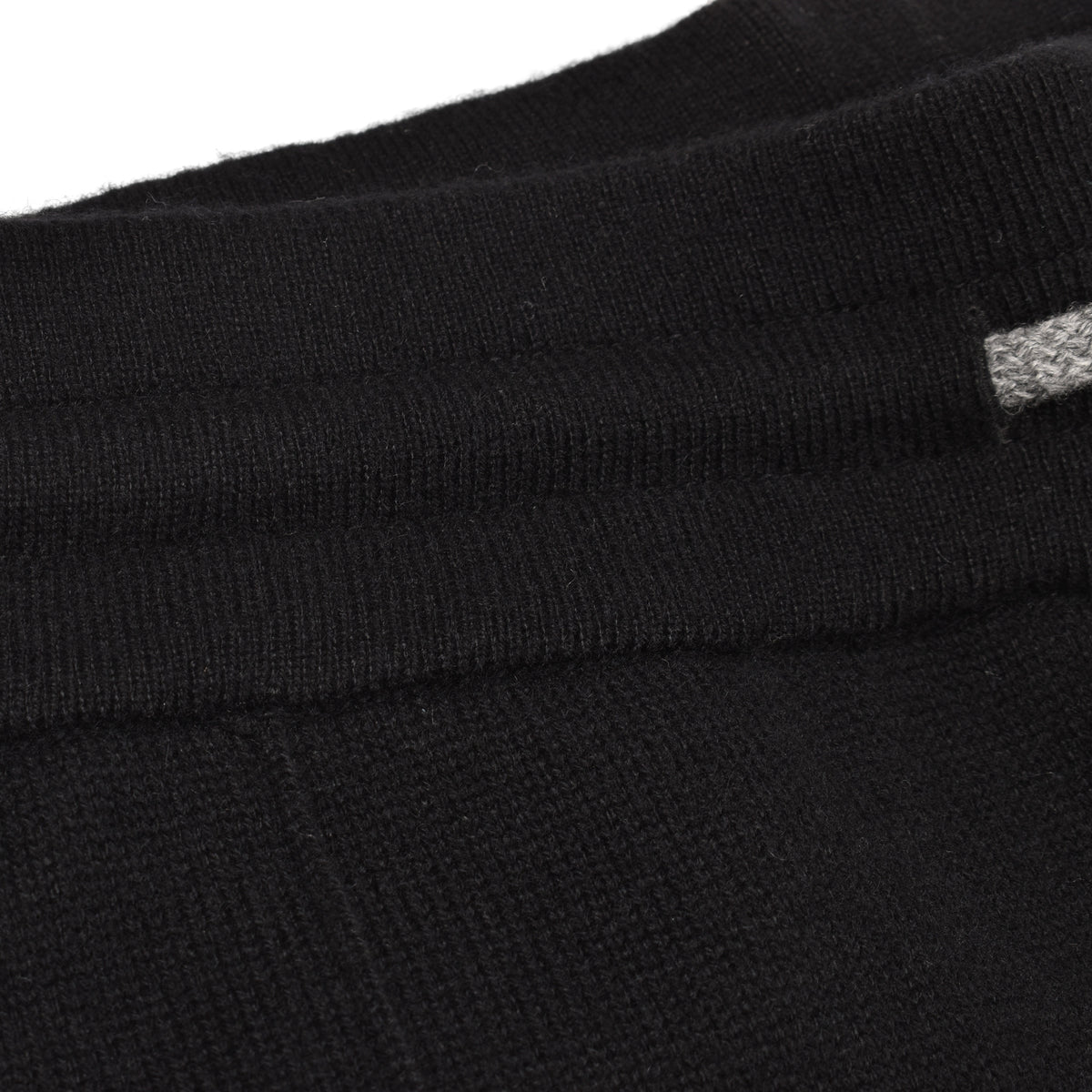 BRUNELLO CUCINELLI MEN'S BLACK WOOL KNIT SWEATPANTS