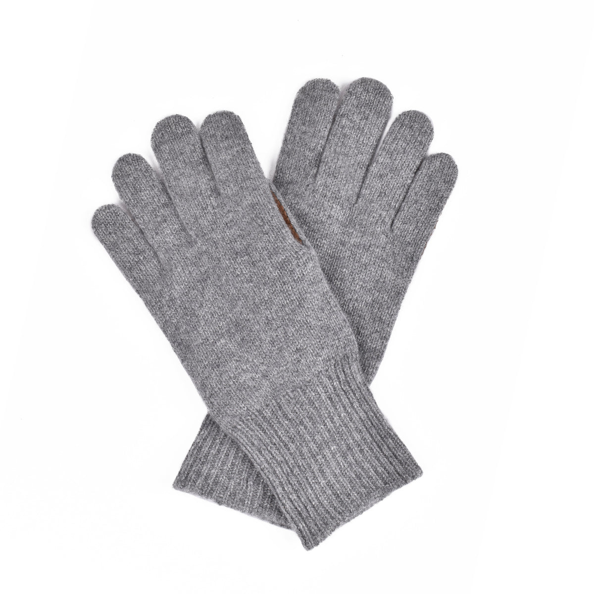 BRUNELLO CUCINELLI MEN'S GRAY BROWN CASHMERE SUEDE BLEND GLOVES