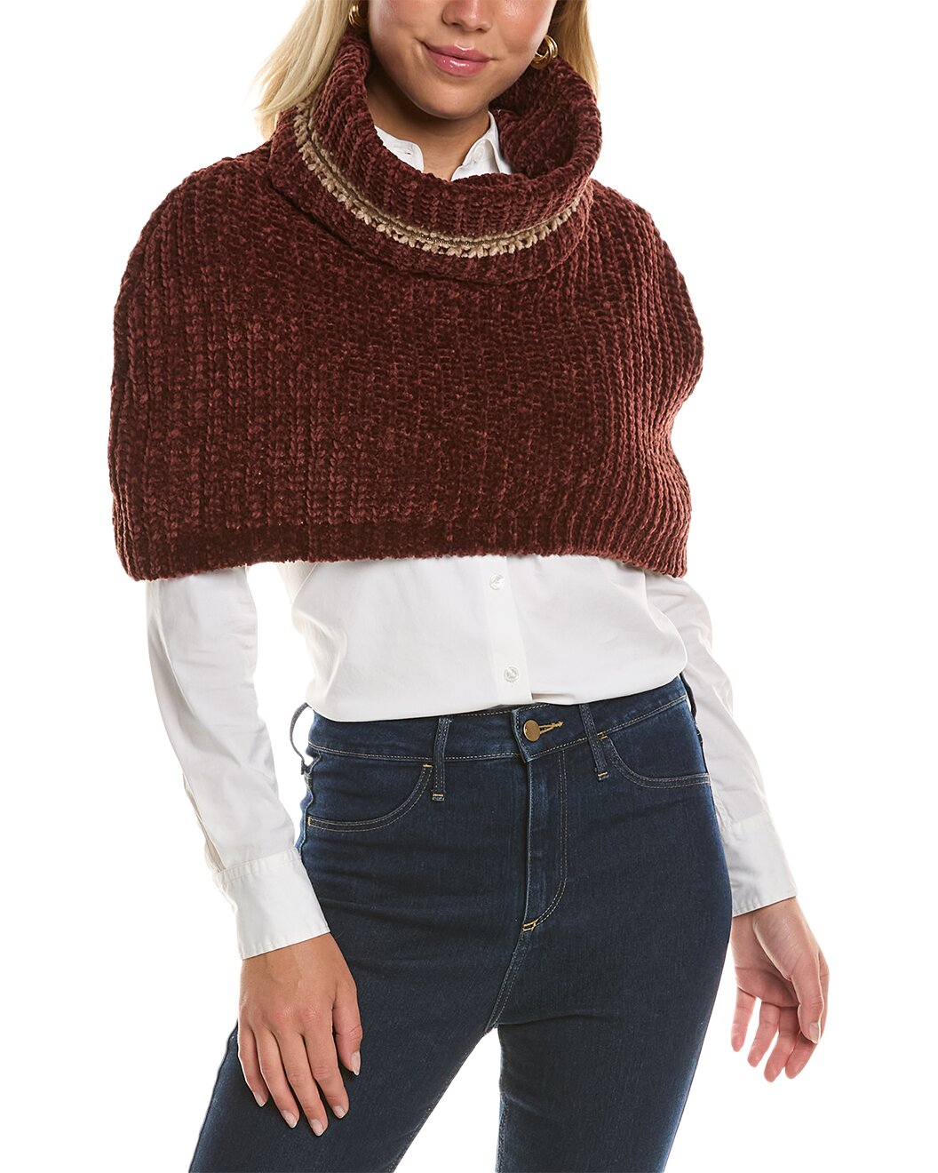 BRUNELLO CUCINELLI WOMEN'S DARK BROWN KNIT SCARF
