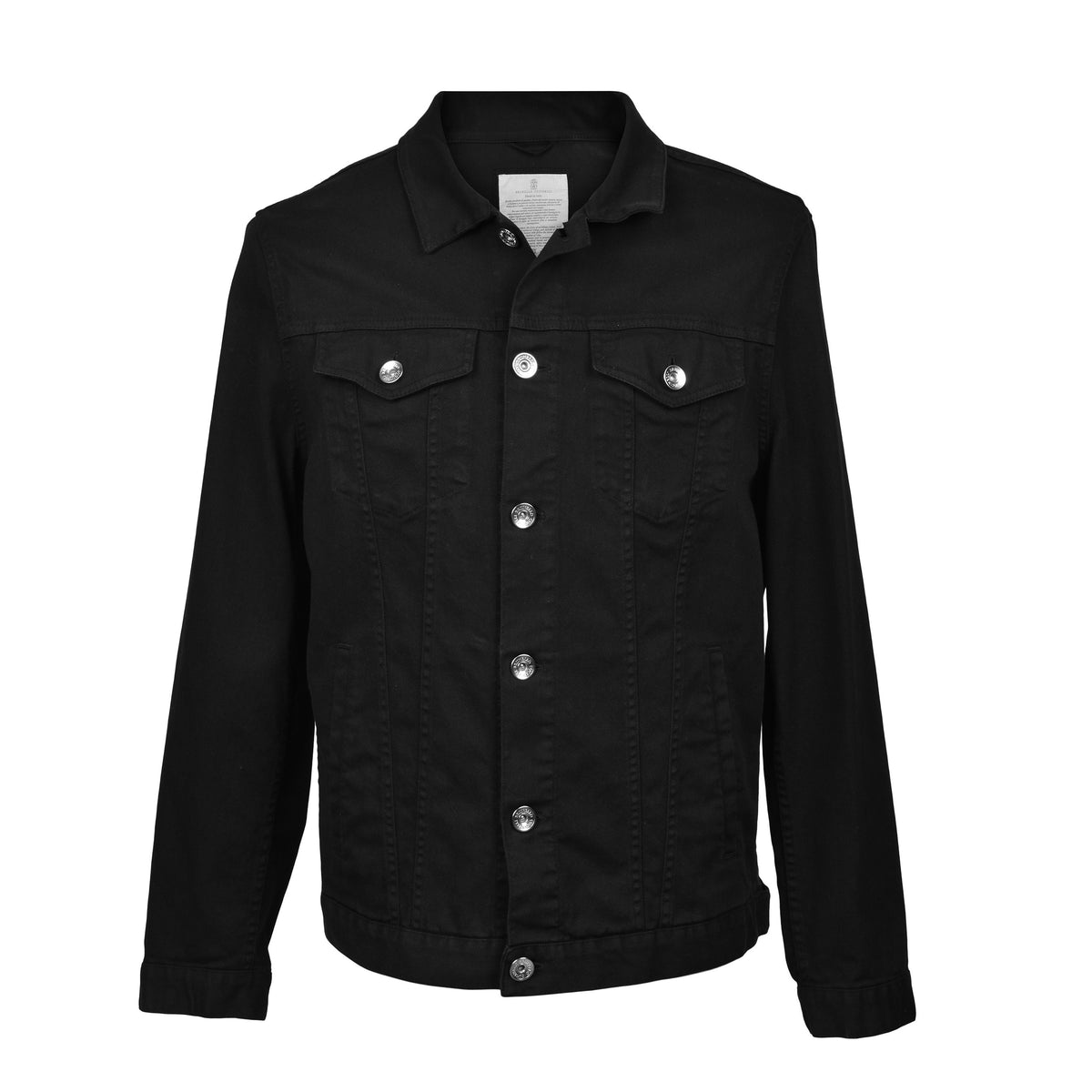 BRUNELLO CUCINELLI MEN'S BLACK DENIM JACKET