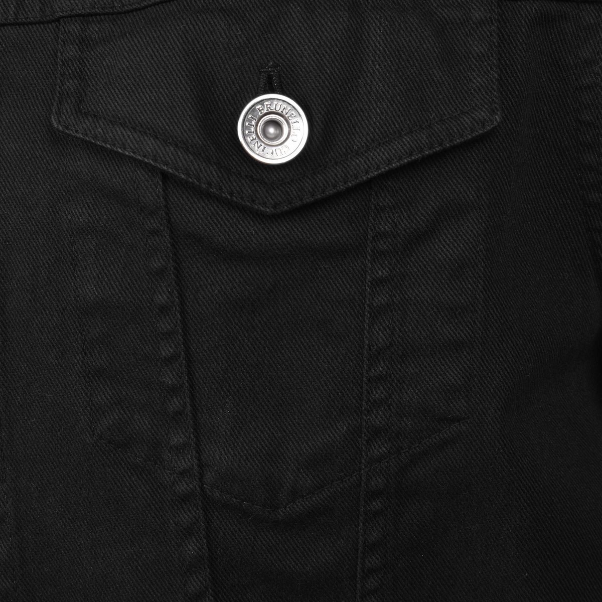 BRUNELLO CUCINELLI MEN'S BLACK DENIM JACKET