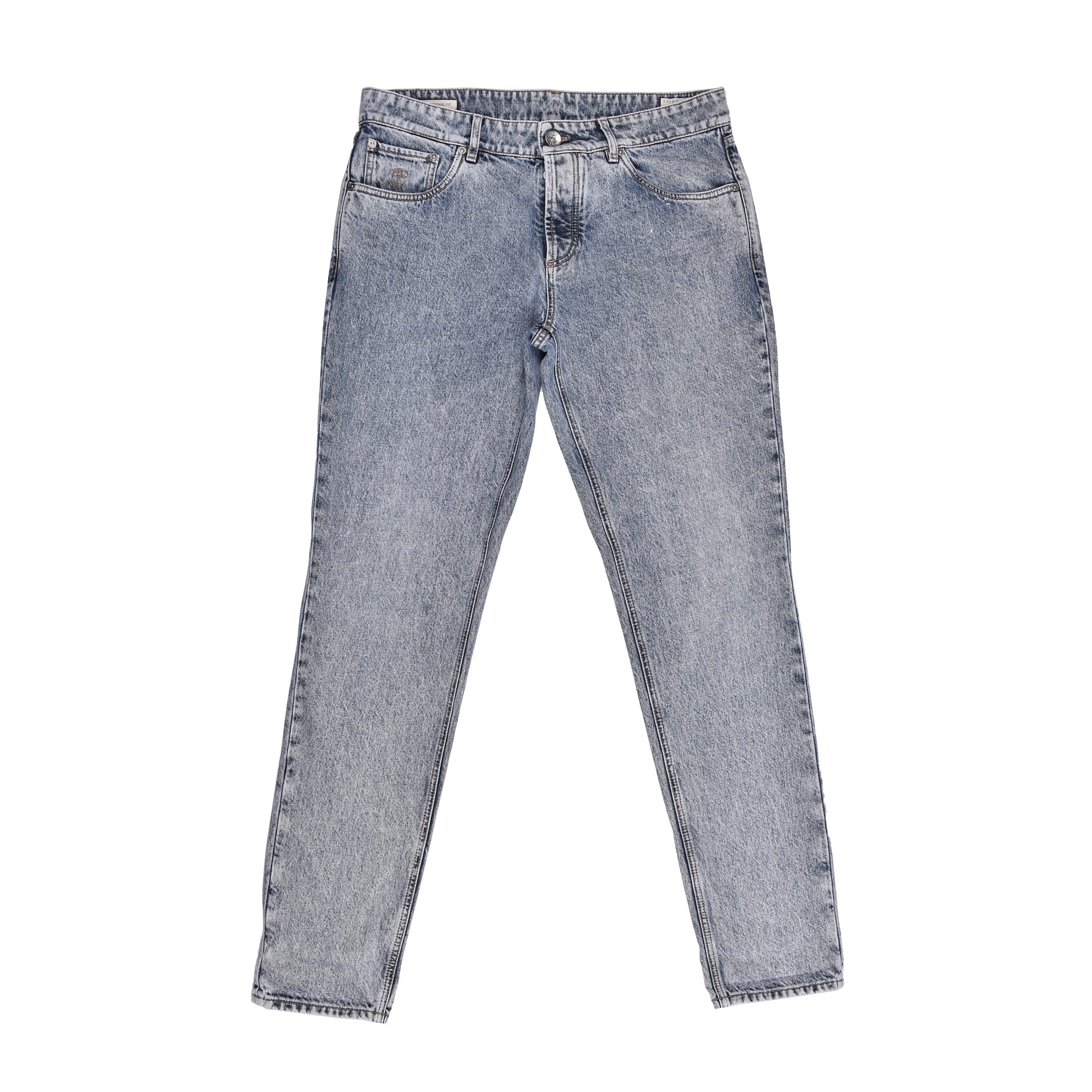 BRUNELLO CUCINELLI MEN'S 5 POCKET TRADITIONAL FIT 100% COTTON DENIM JEAN PANTS