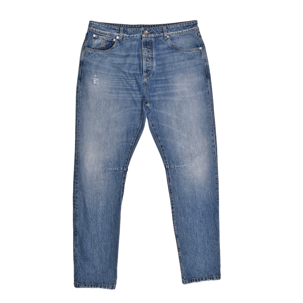 BRUNELLO CUCINELLI MEN'S LIGHT BLUE RELAXED TROUSERS