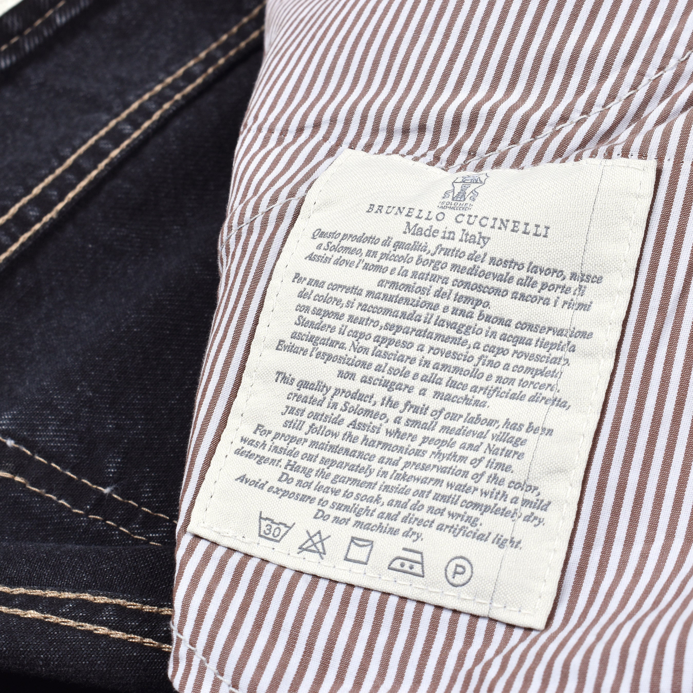 BRUNELLO CUCINELLI MEN'S TRADITIONAL FIT FIVE POCKET DENIM STYLE JEAN PANTS NEW