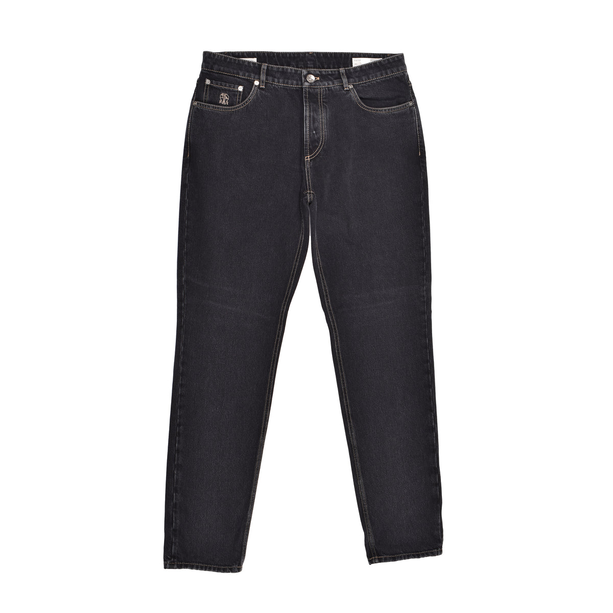 BRUNELLO CUCINELLI MEN'S DARK DENIM STRAIGHT TROUSERS