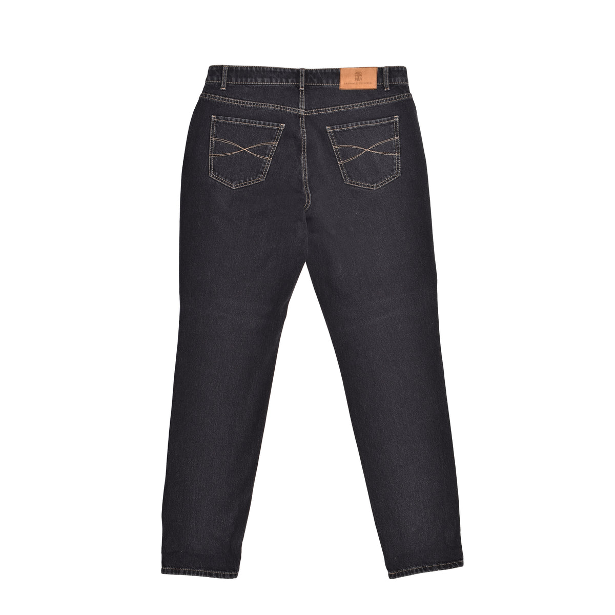 BRUNELLO CUCINELLI MEN'S DARK DENIM STRAIGHT TROUSERS