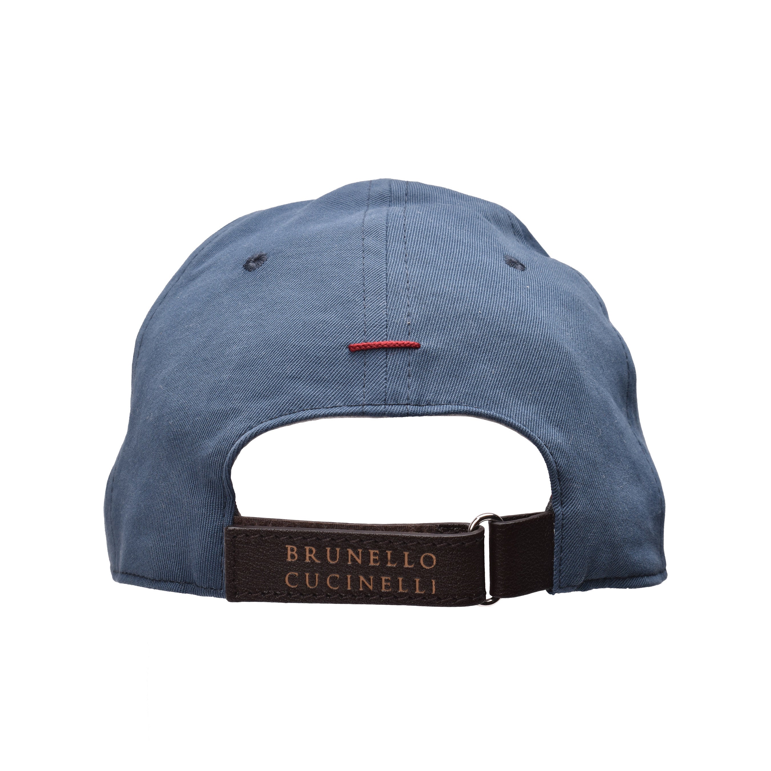 BRUNELLO CUCINELLI MEN'S COTTON NAVY BLUE LOGO BASEBALL CAP/HAT