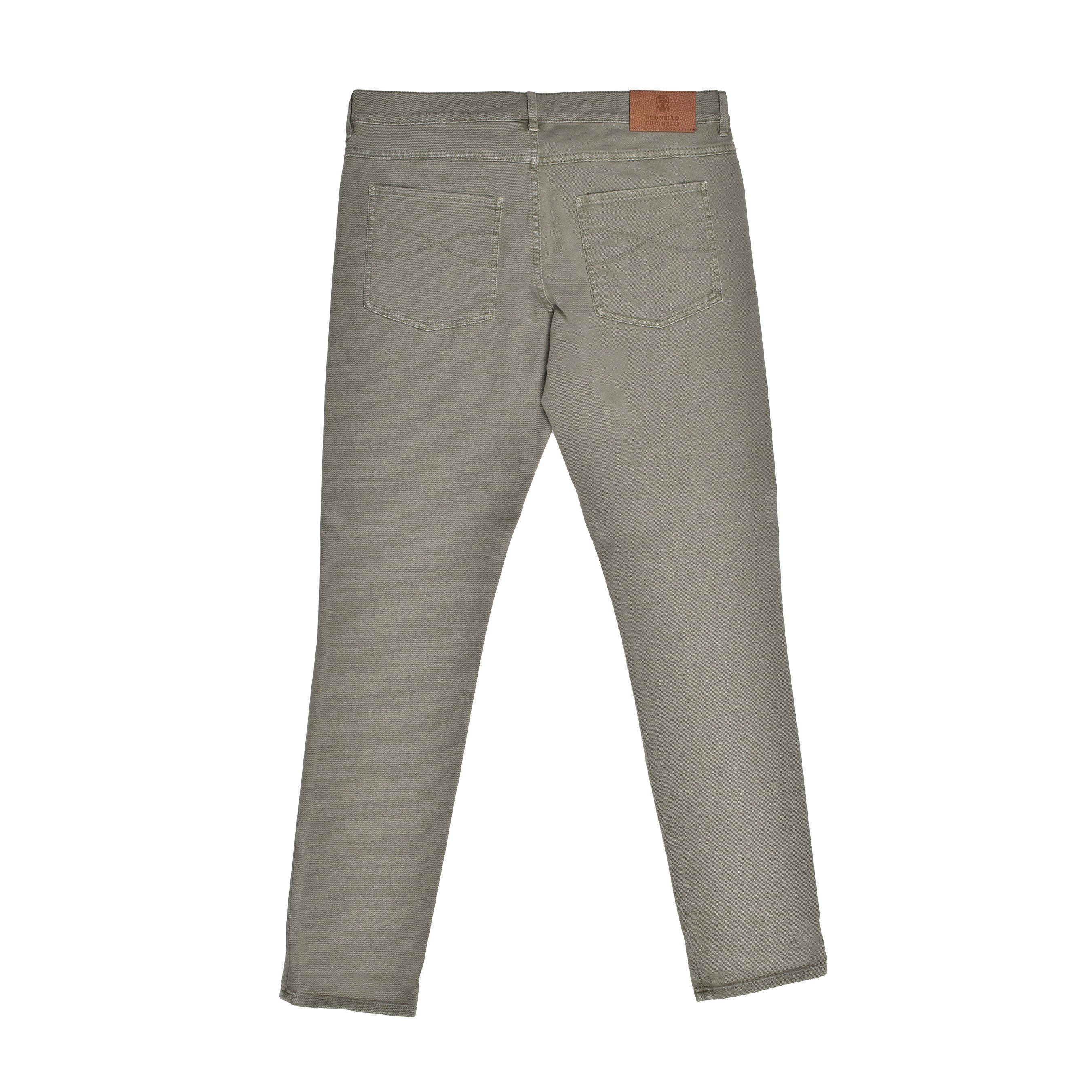 BRUNELLO CUCINELLI MEN'S MILITARY GREEN SKINNY FIT JEANS
