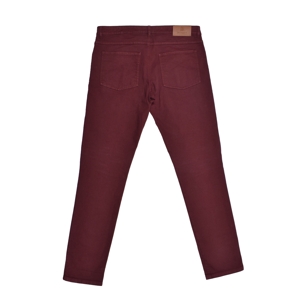 BRUNELLO CUCINELLI MEN'S PURPLE SKINNY COTTON STRETCH TROUSERS
