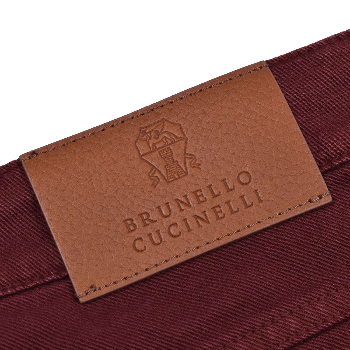 BRUNELLO CUCINELLI MEN'S PURPLE SKINNY COTTON STRETCH TROUSERS
