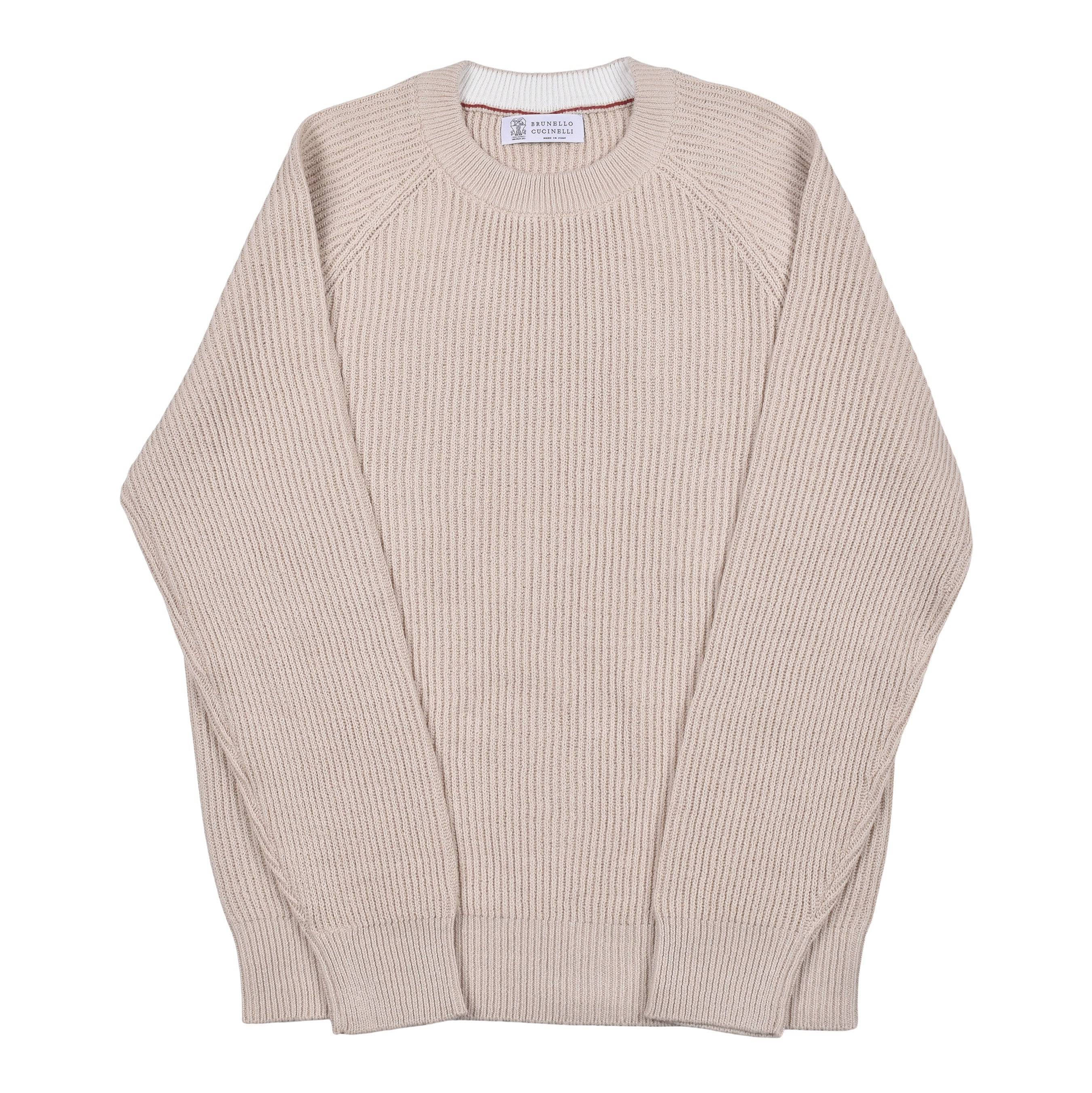 BRUNELLO CUCINELLI MEN'S 100% COTTON CREW NECK ENGLISH RIB SWEATER/PULLOVER NEW