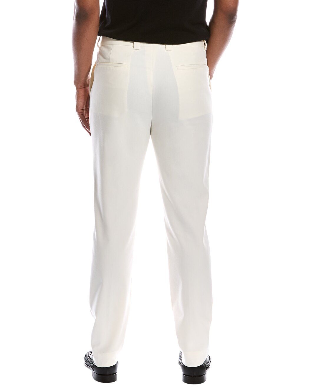 BRUNELLO CUCINELLI MEN'S OFF WHITE WOOL TROUSERS