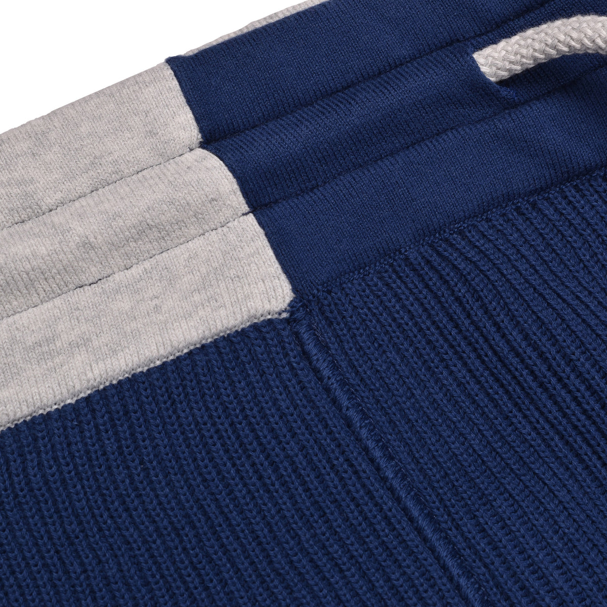 BRUNELLO CUCINELLI MEN'S BLUE KNIT COTTON TROUSERS