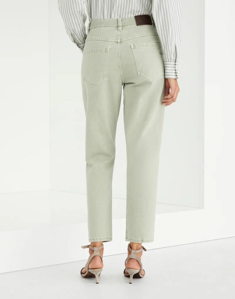 BRUNELLO CUCINELLI WOMEN'S LIGHT GREEN TAILORED TROUSERS