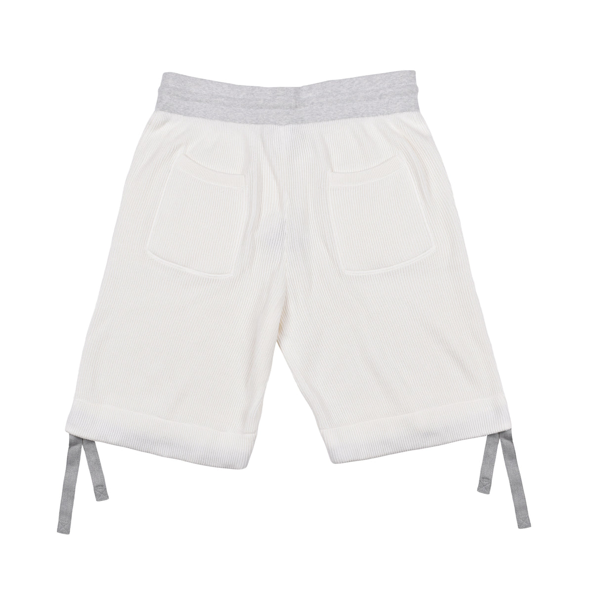 BRUNELLO CUCINELLI MEN'S CREAM RIBBED COTTON SHORTS