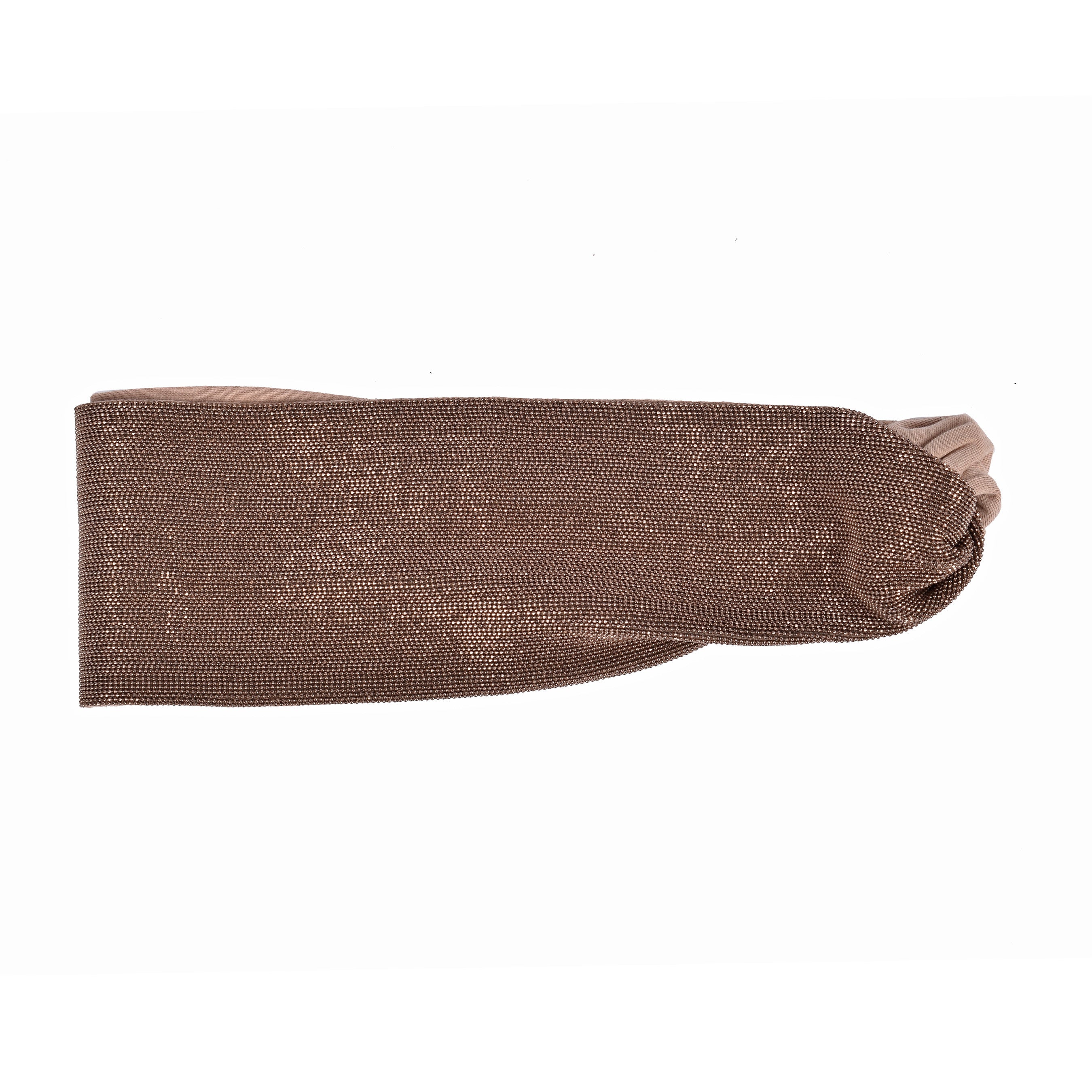 BRUNELLO CUCINELLI WOMEN'S ALMOND BUTTER BEADED HEADBAND