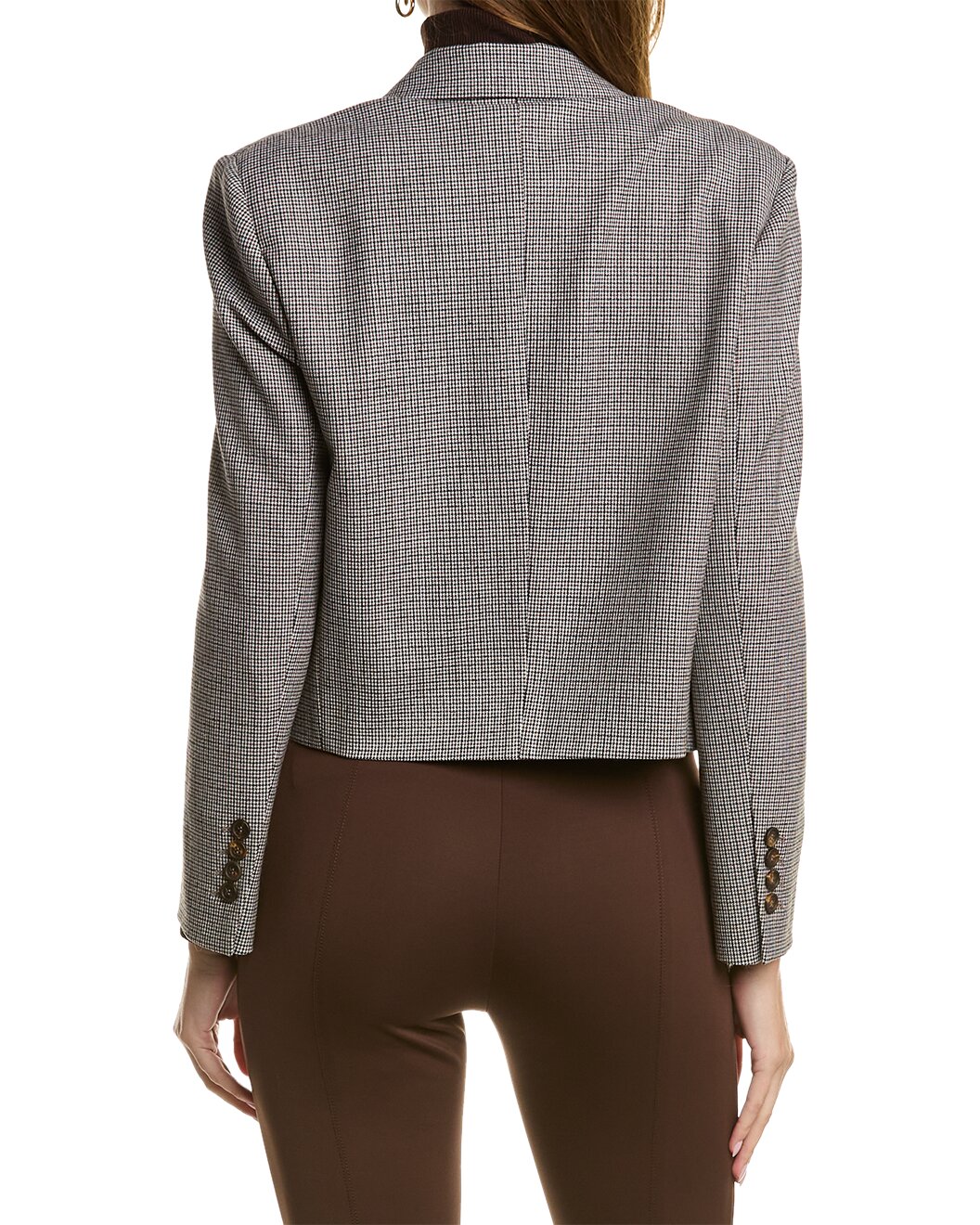 BRUNELLO CUCINELLI WOMEN'S CREAM WOOL CROPPED BLAZER