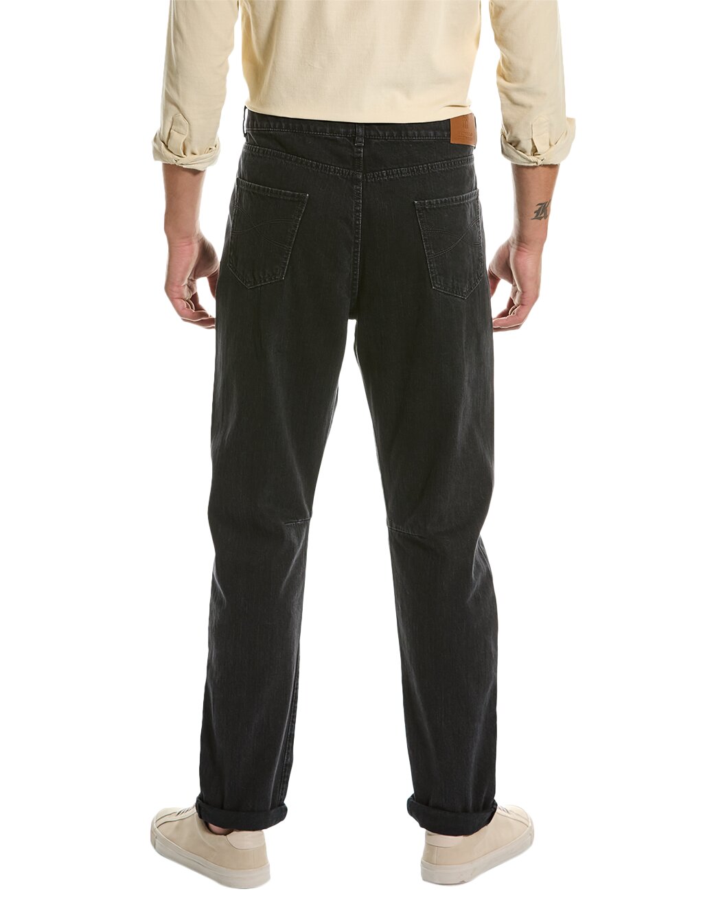 BRUNELLO CUCINELLI MEN'S BLACK RELAXED FIT TROUSERS