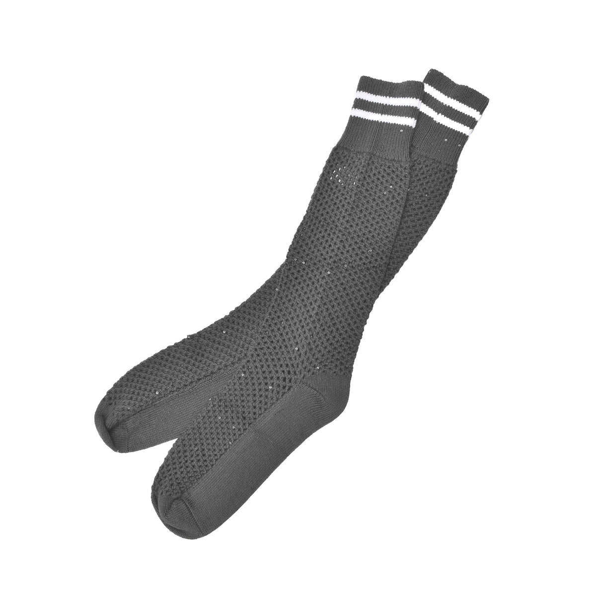 BRUNELLO CUCINELLI WOMEN'S DARK GREY KNIT SOCKS