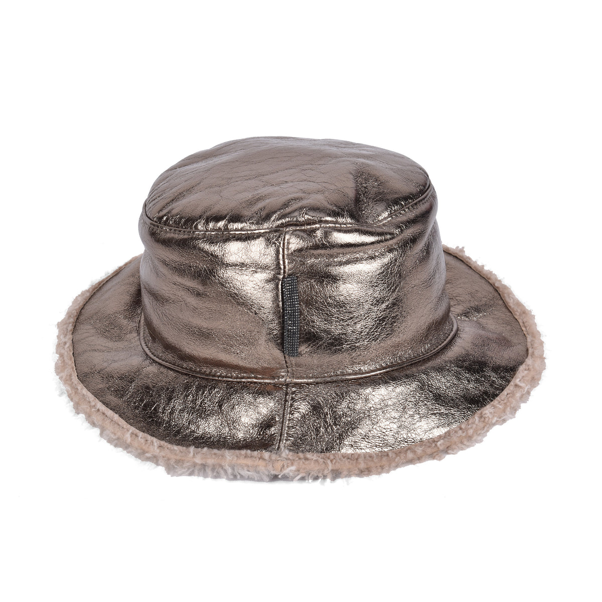 BRUNELLO CUCINELLI WOMEN'S BAMBOO BRONZE FOIL BUCKET HAT