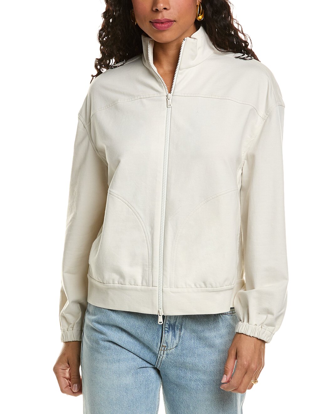BRUNELLO CUCINELLI WOMEN'S OFF WHITE ZIP JACKET