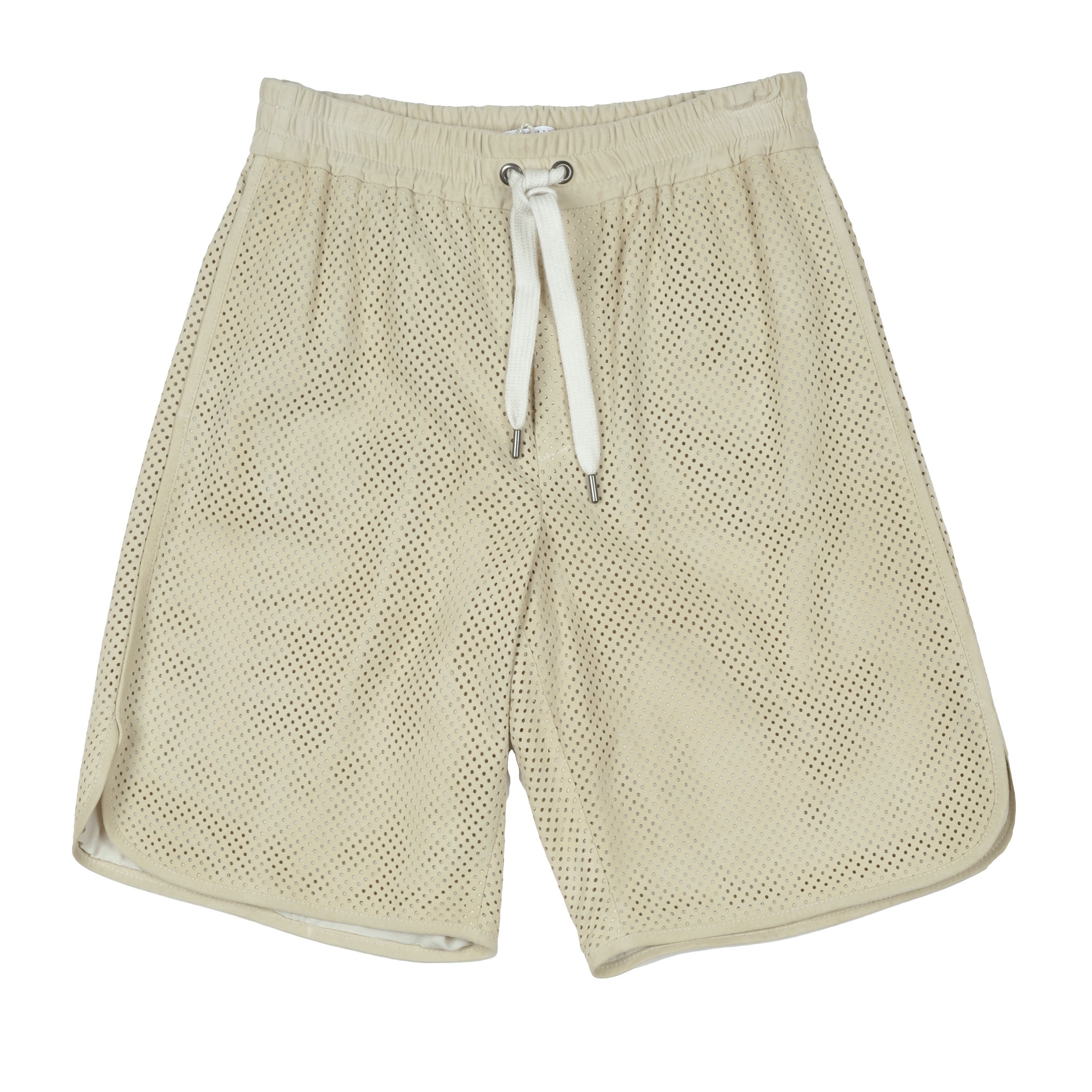 BRUNELLO CUCINELLI WOMEN'S WINTER WHITE LEATHER BERMUDA SHORTS