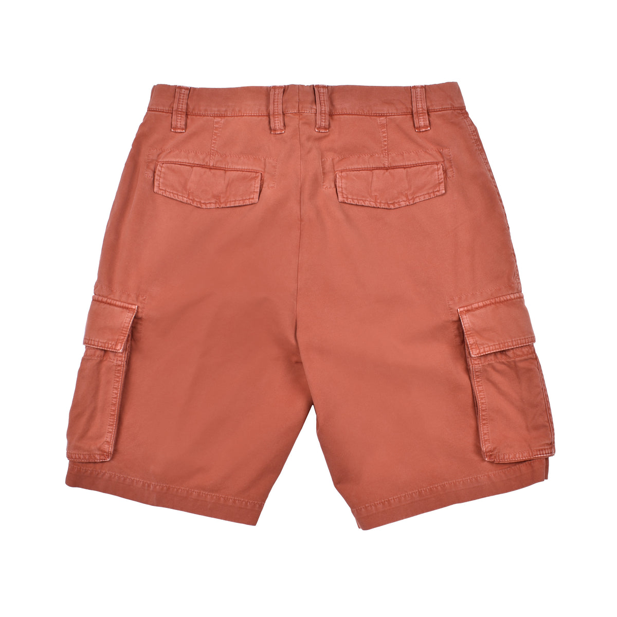 BRUNELLO CUCINELLI MEN'S RUST COTTON CARGO SHORTS