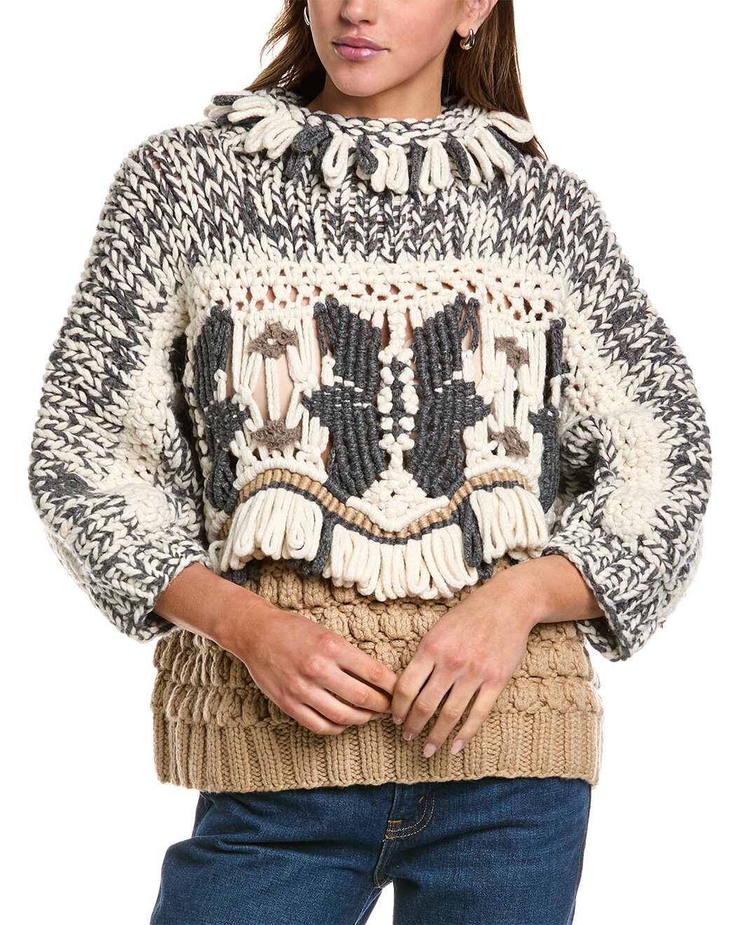 BRUNELLO CUCINELLI WOMEN'S MULTICOLOR CHUNKY KNIT SWEATER