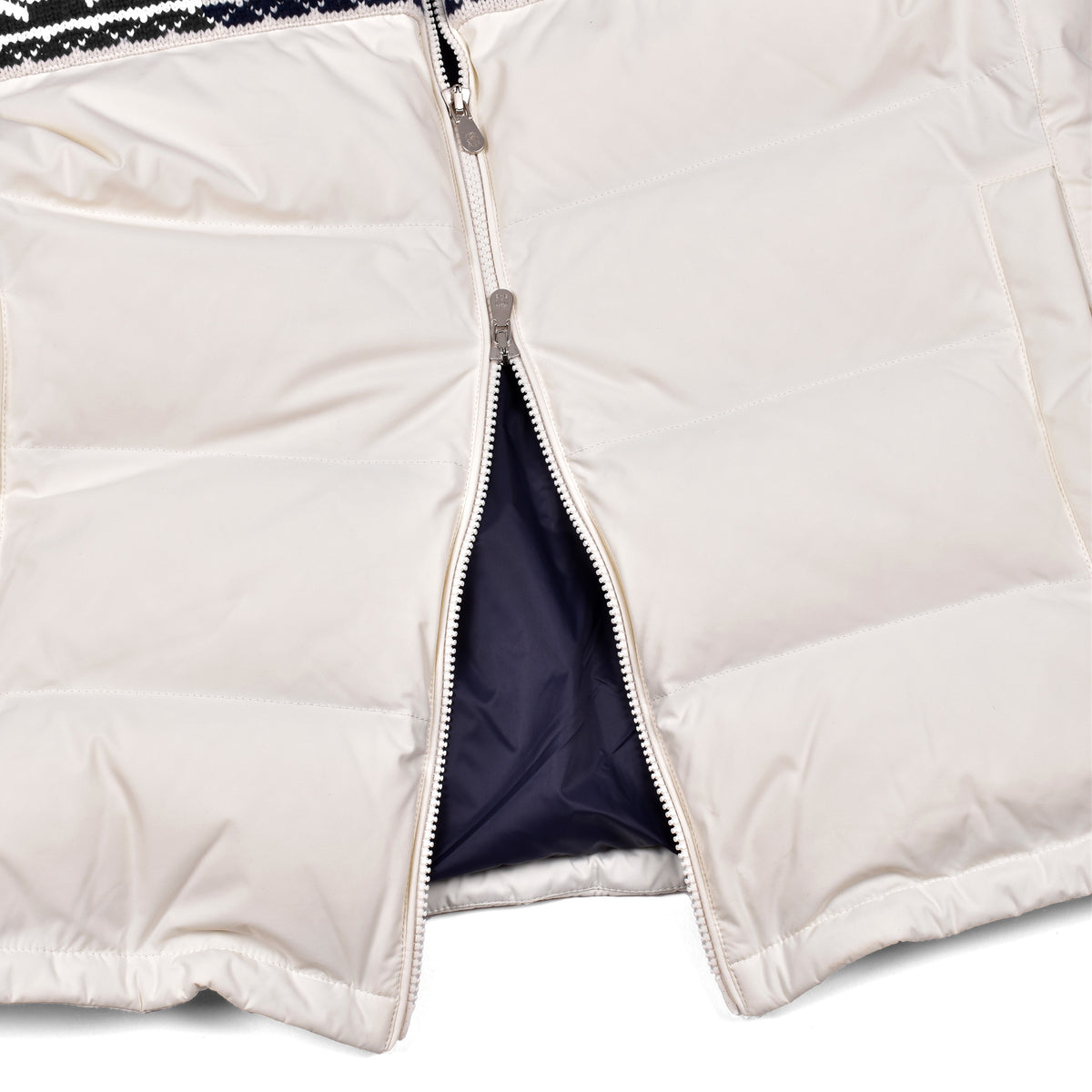 BRUNELLO CUCINELLI MEN'S TWO TONE POLY~WOOL BLEND QUILTED PUFFER VEST