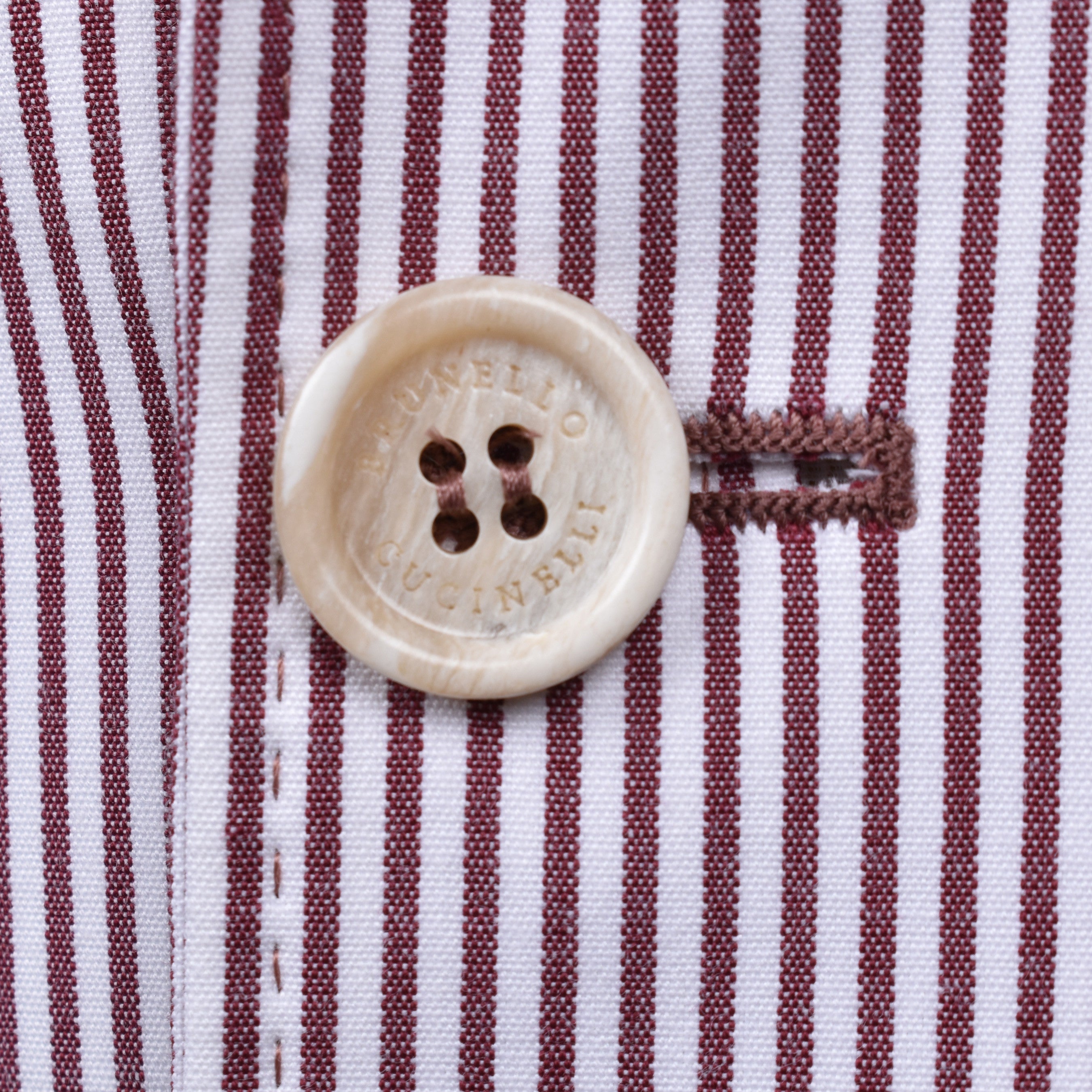 BRUNELLO CUCINELLI MEN'S BURGUNDY STRIPED DECONSTRUCTED BLAZER