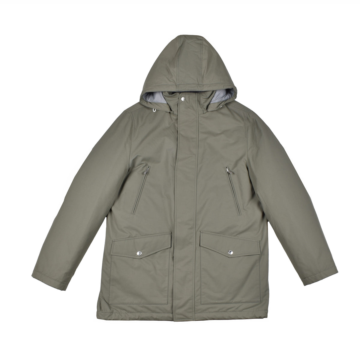 BRUNELLO CUCINELLI MEN'S KHAKI MEDIUM GRAY COTTON NYLON JACKET