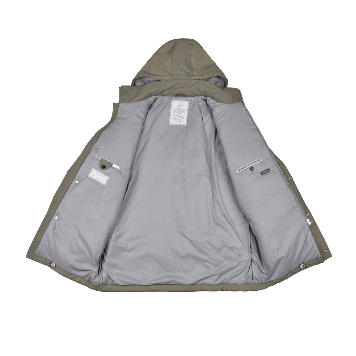 BRUNELLO CUCINELLI MEN'S KHAKI MEDIUM GRAY COTTON NYLON JACKET