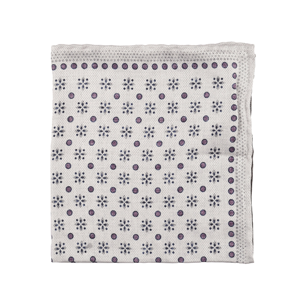 BRUNELLO CUCINELLI MEN'S PANAMA GRAPES DENIM SILK POCKET SQUARE