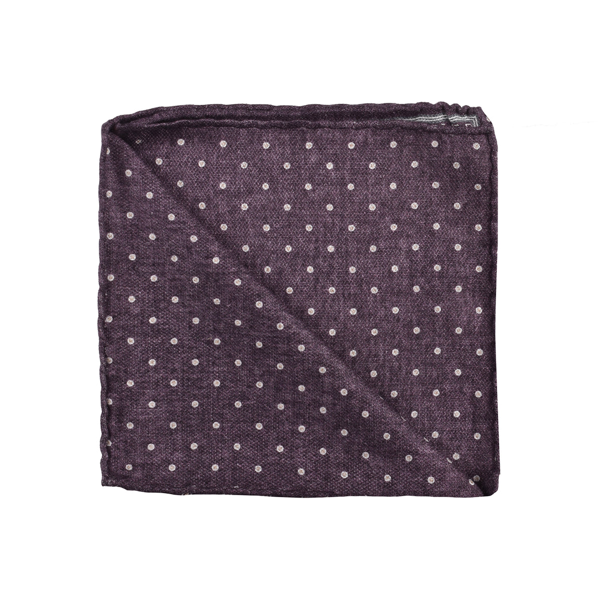 BRUNELLO CUCINELLI MEN'S PLUM SILK GEOMETRIC POCKET SQUARE
