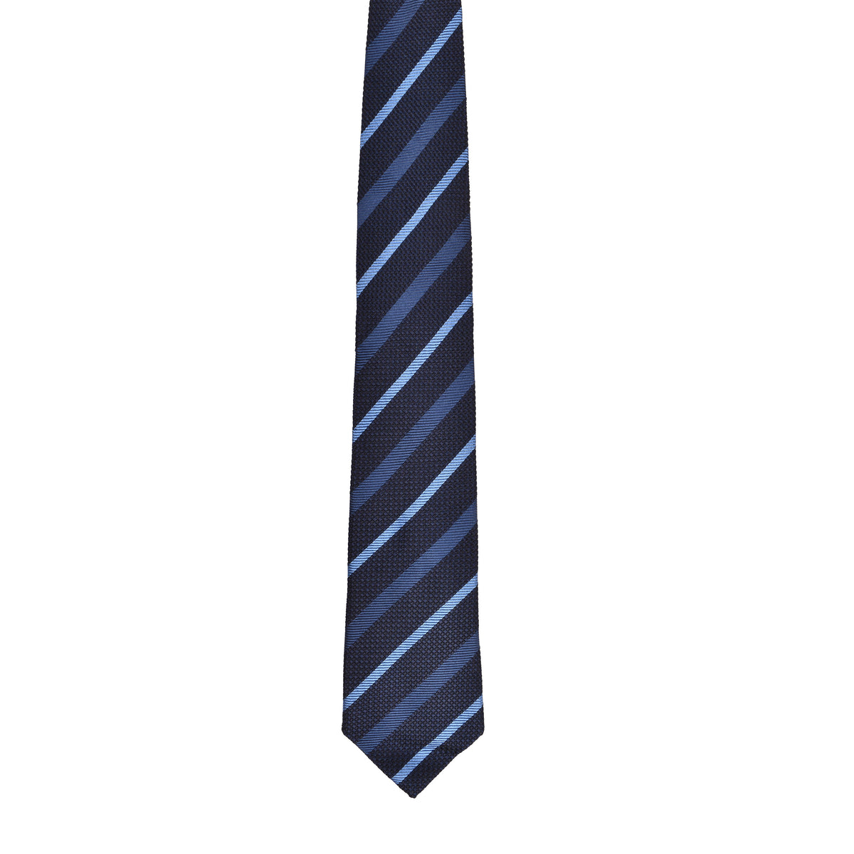 BRUNELLO CUCINELLI MEN'S NAVY STRIPED SILK TIE