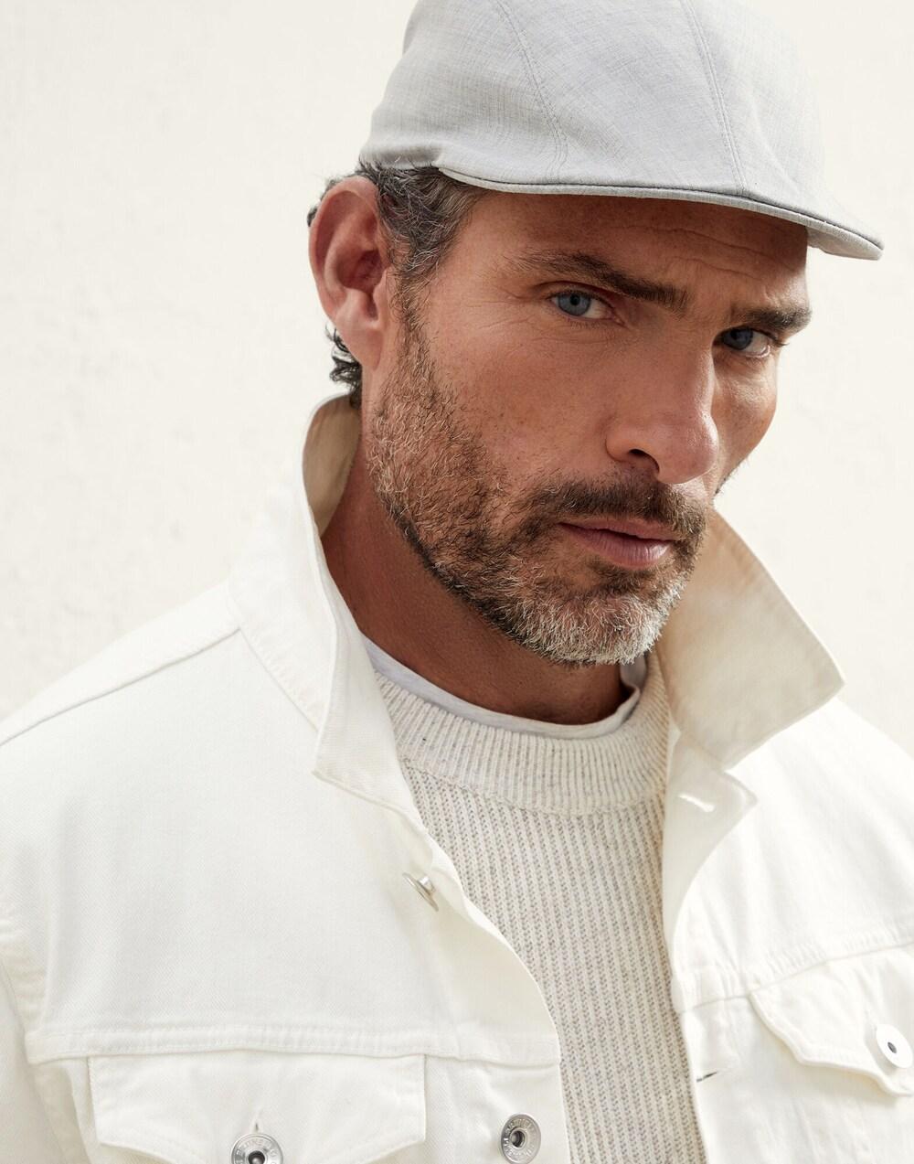 BRUNELLO CUCINELLI MEN'S PEARL WOOL FLAT CAP HAT