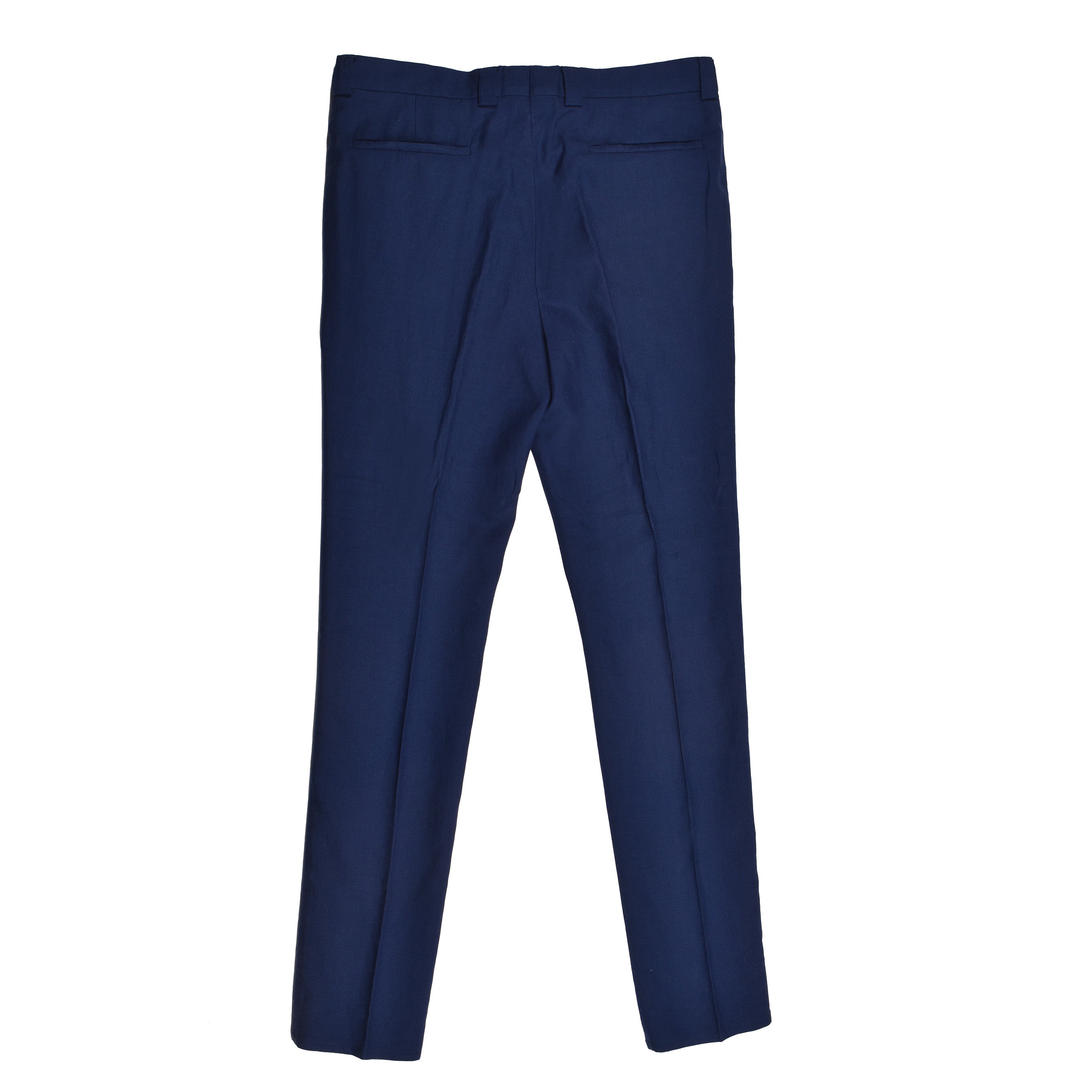 BRUNELLO CUCINELLI MEN'S NAVY LINEN BLEND LEISURE TROUSERS