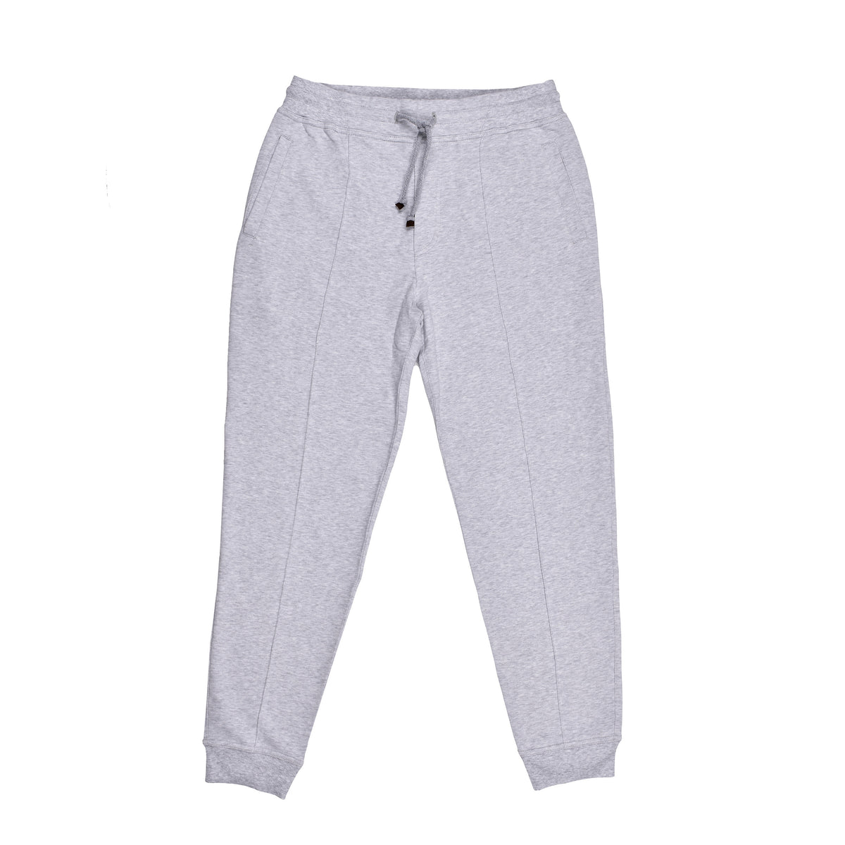 BRUNELLO CUCINELLI MEN'S LIGHT GREY COTTON SWEATPANTS