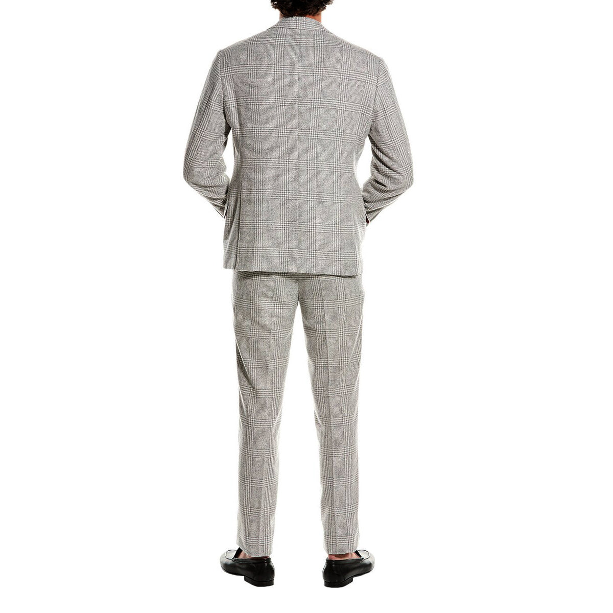 BRUNELLO CUCINELLI MEN'S LIGHT GREY WOOL SUIT