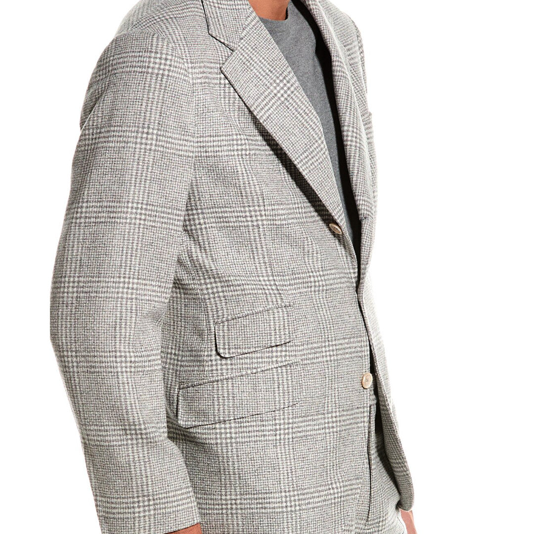 BRUNELLO CUCINELLI MEN'S LIGHT GREY WOOL SUIT