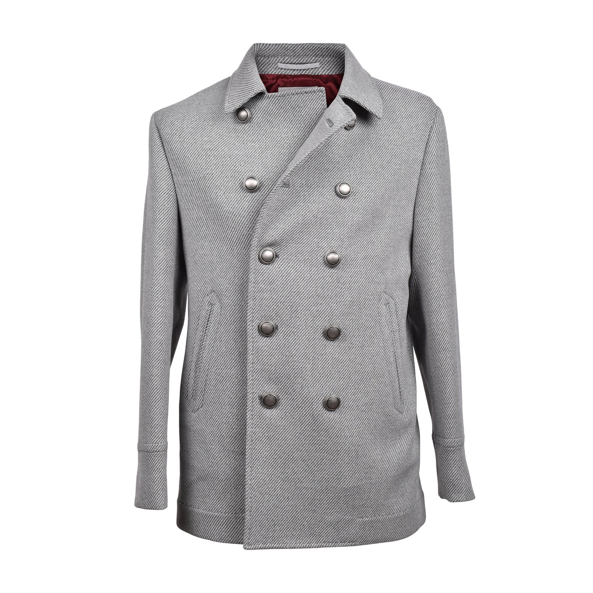 BRUNELLO CUCINELLI MEN'S LIGHT GREY WOOL JACKET