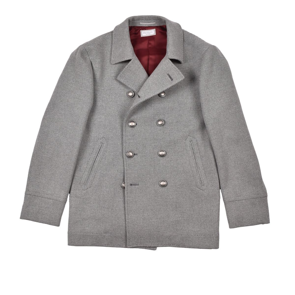 BRUNELLO CUCINELLI MEN'S LIGHT GREY WOOL JACKET