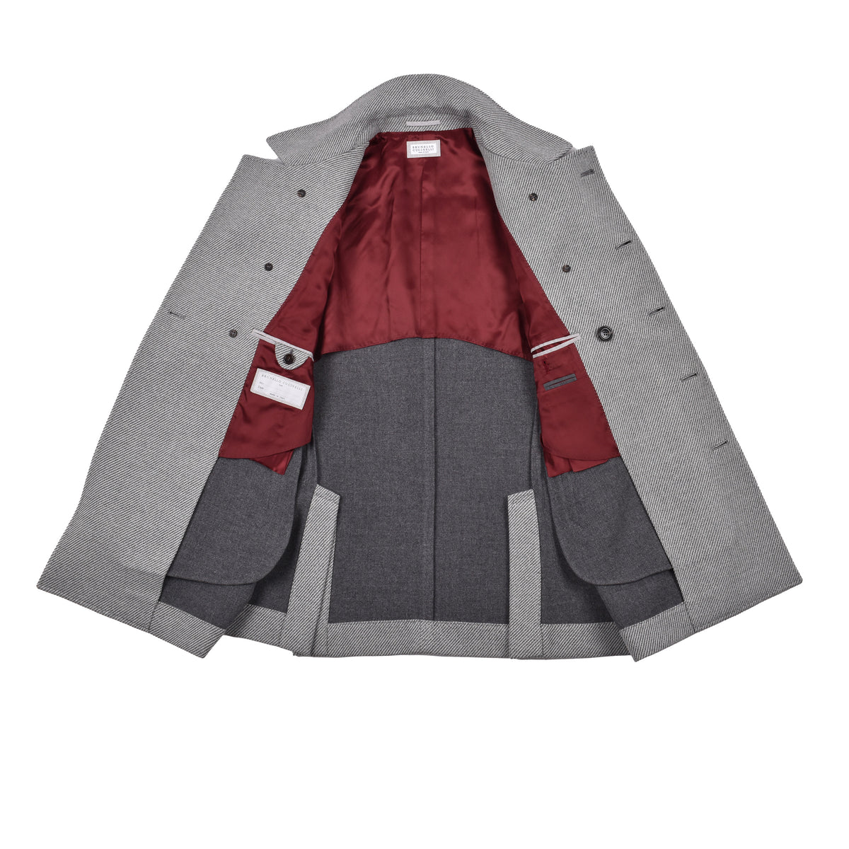 BRUNELLO CUCINELLI MEN'S LIGHT GREY WOOL JACKET