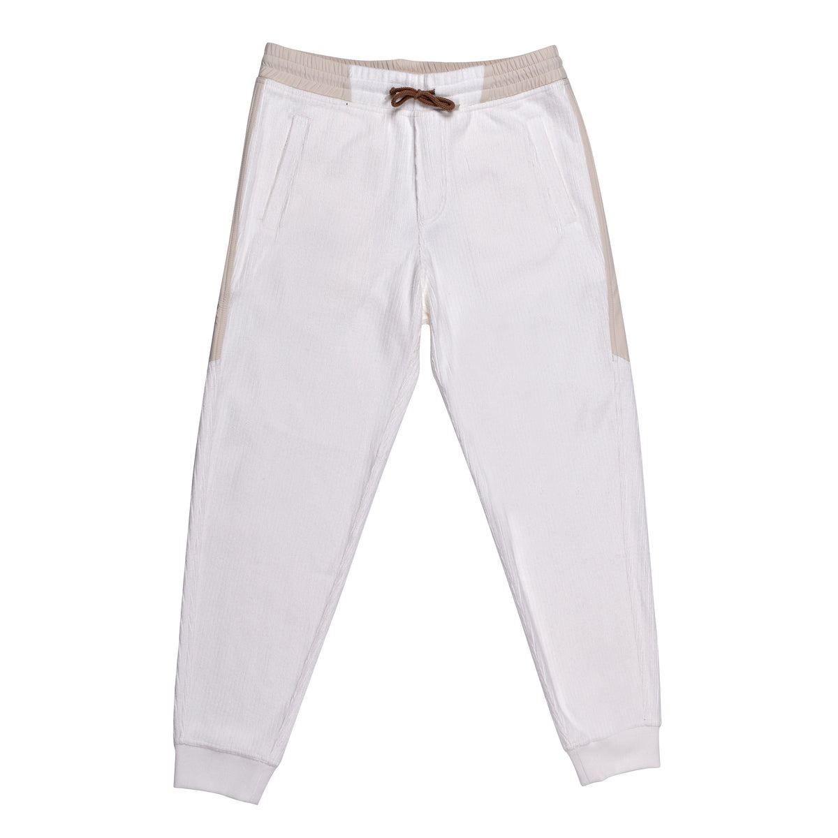 BRUNELLO CUCINELLI MEN'S CREAM RELAXED CORDUROY TROUSERS