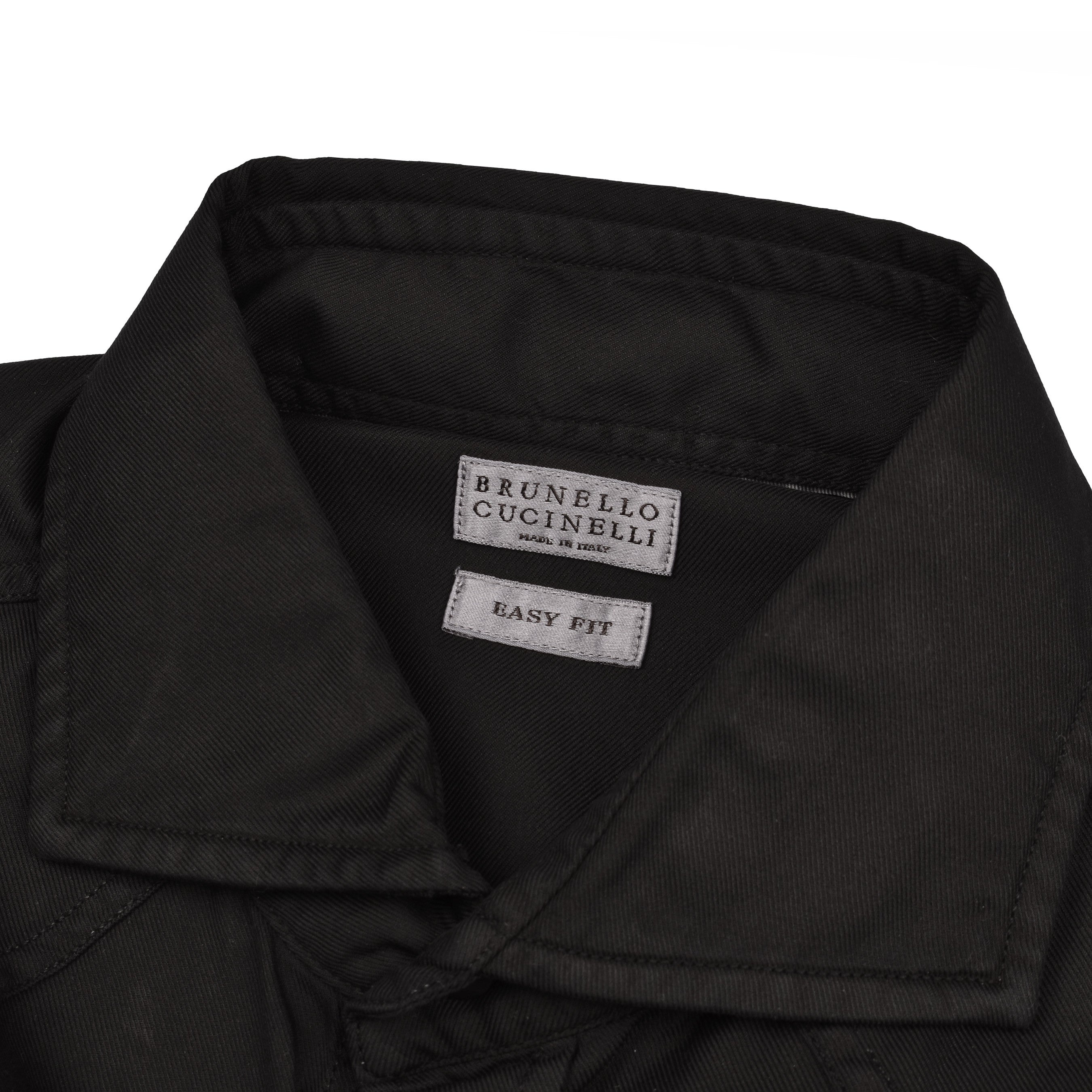 BRUNELLO CUCINELLI MENS WESTERN STYLE BLACK EASY FIT LONG SLEEVE CASUAL SHIRT