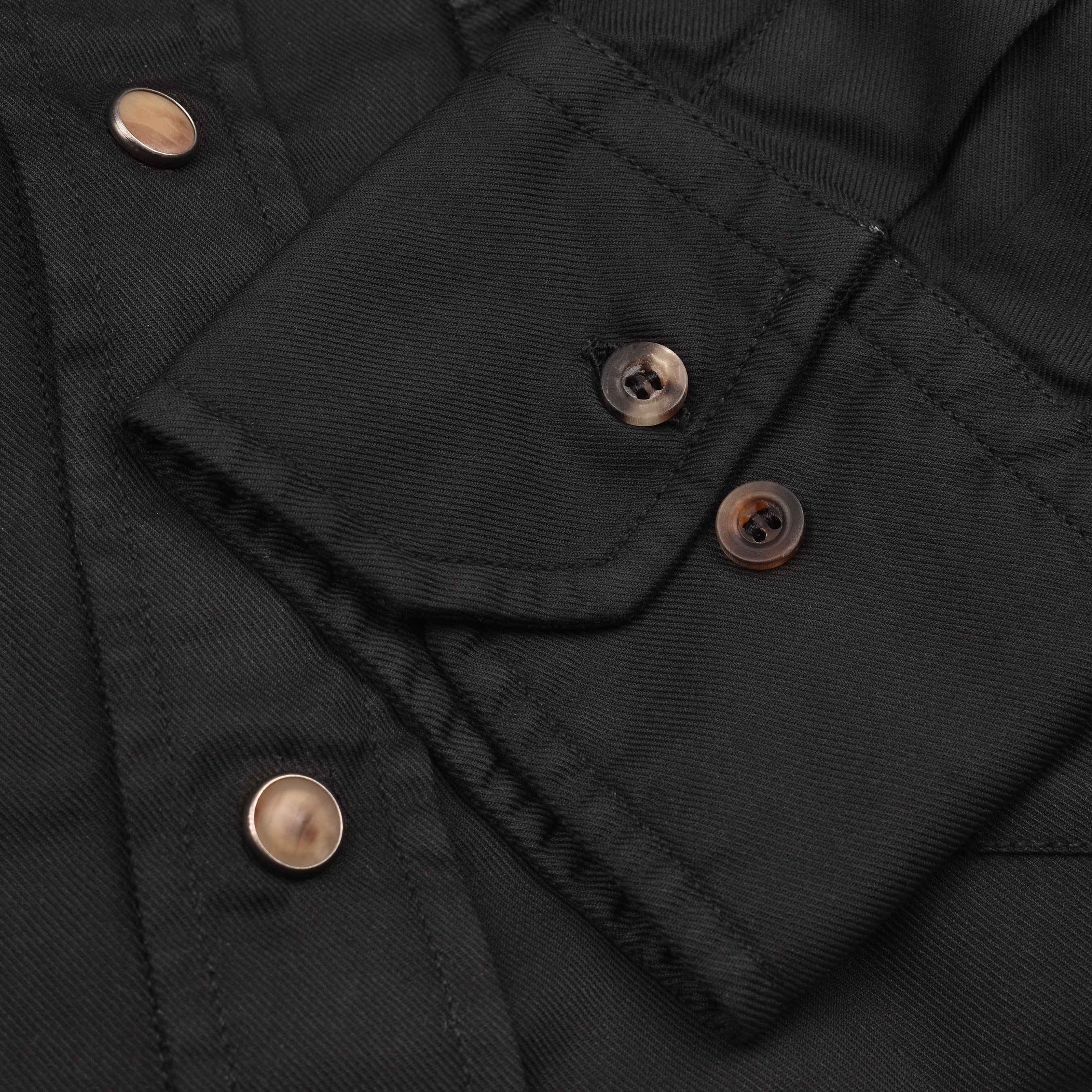 BRUNELLO CUCINELLI MENS WESTERN STYLE BLACK EASY FIT LONG SLEEVE CASUAL SHIRT