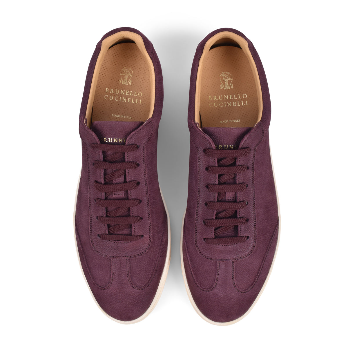 BRUNELLO CUCINELLI MEN'S AUBERGINE LOW TOP CASUAL SNEAKER