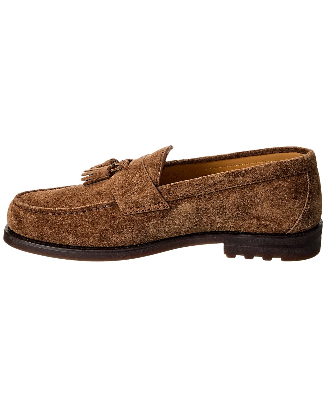 BRUNELLO CUCINELLI MEN'S BROWN SUEDE TASSEL LOAFER SHOE
